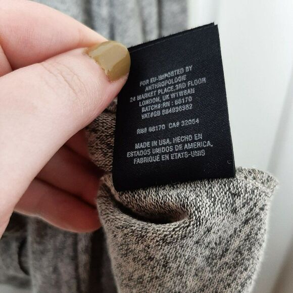 Anthropologie COA Brushed Fleece Asymmetrical Tunic in Gray Confetti sz XS - Picture 8 of 9
